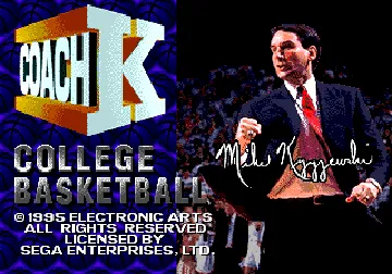 Coach K College Basketball (USA) screen shot title